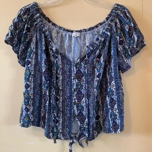 Button Up Front Tie Mason & Bella Top